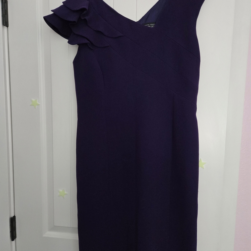 Teri Jon One Shoulder Purple Dress